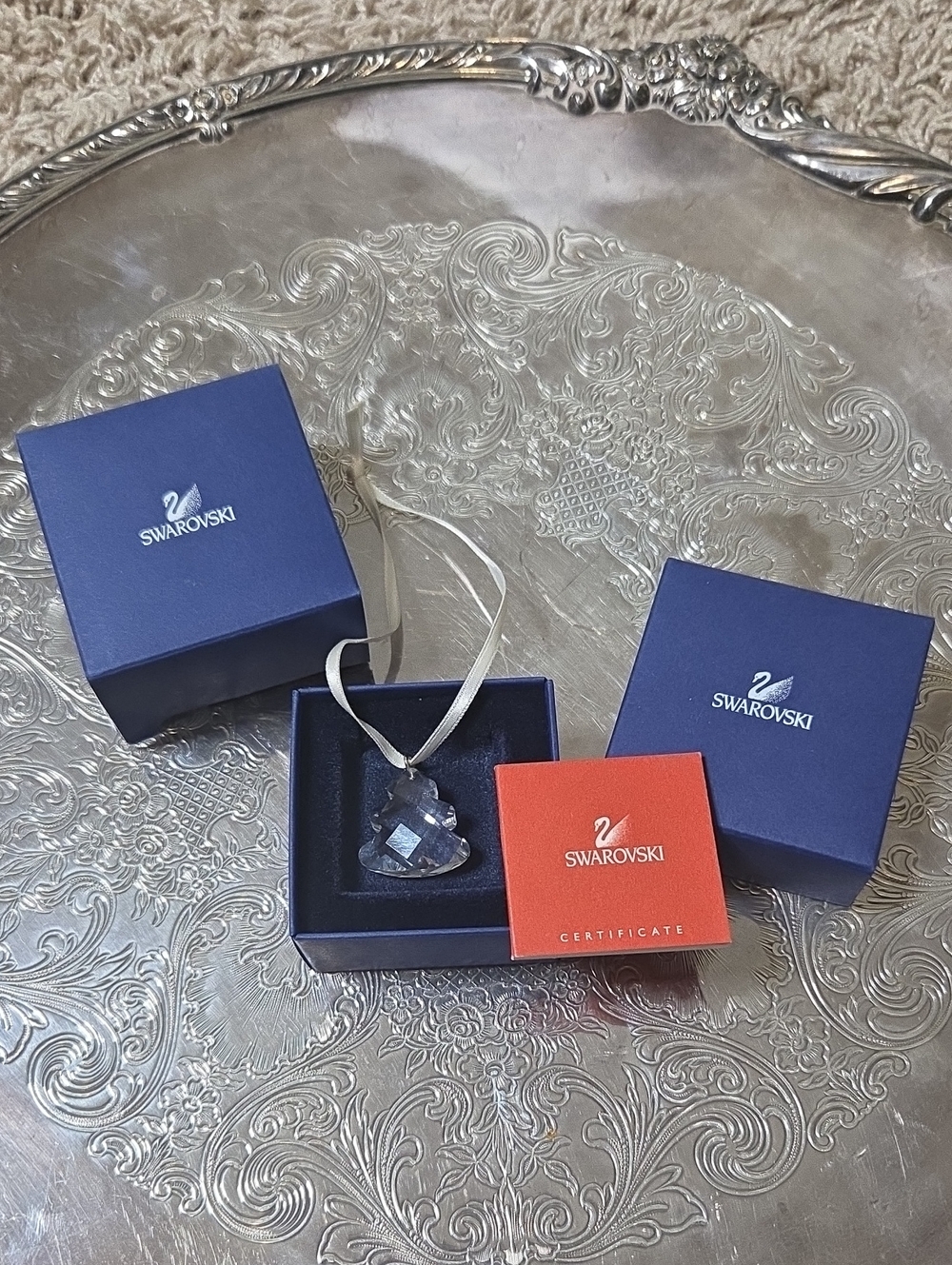 NIB ~ Swarovski Tree Ornament with Ribbon & Certificate